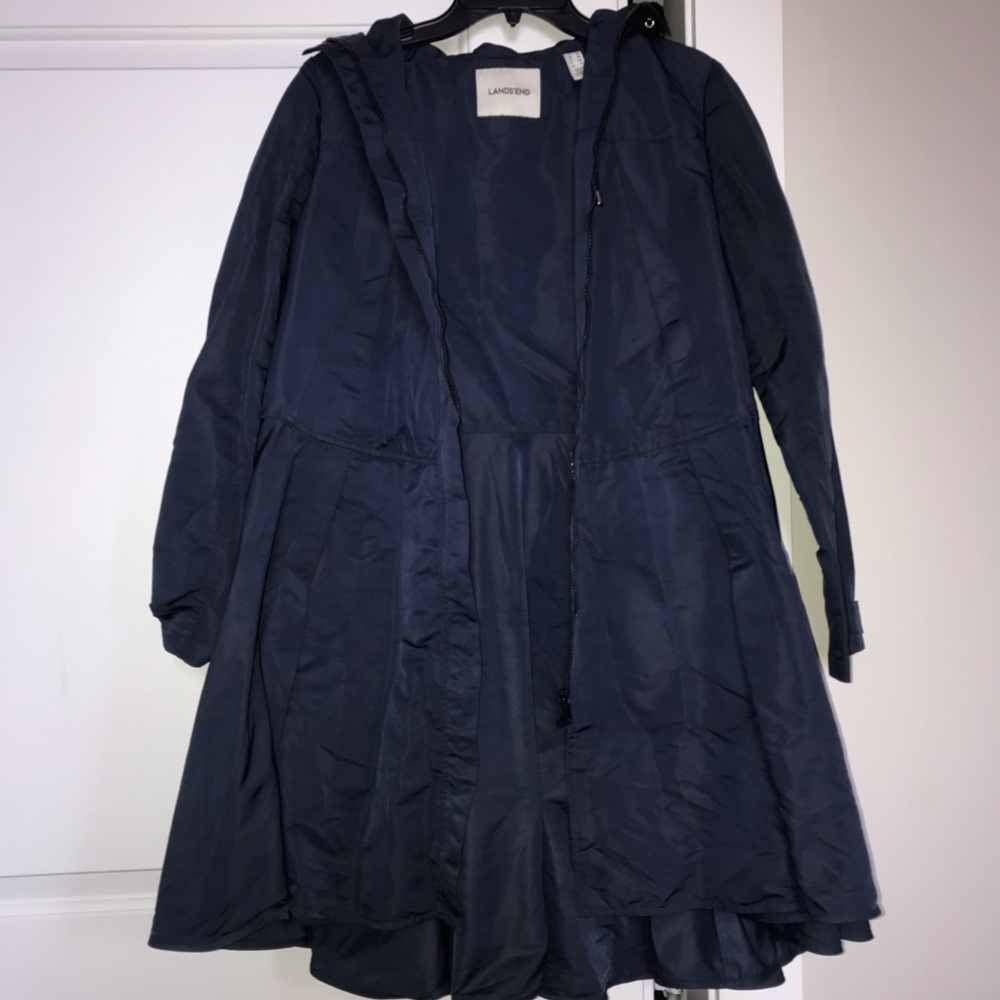 Lands’ End Navy Rain Coat
